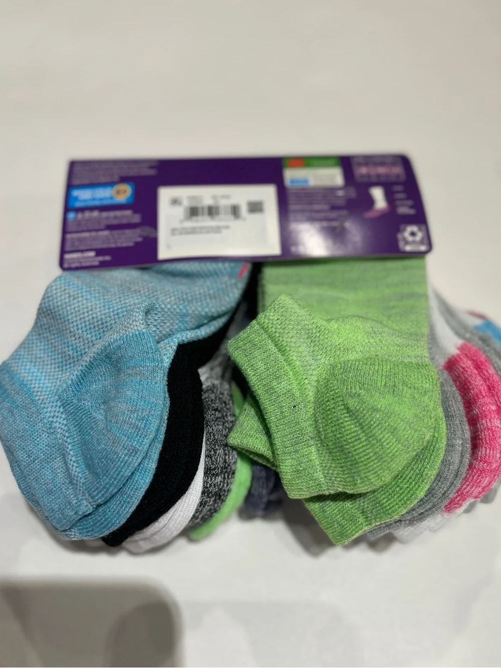 Hanes Girls 12-Pack Cushioned No Show Socks Shoe Size 10 1/2 -4 Soft Breathable